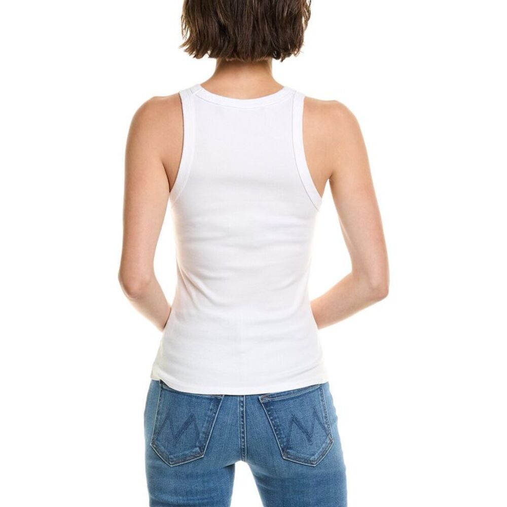 Enza Costa Womens  Supima Rib Sheath Tank, White - Picture 2 of 3